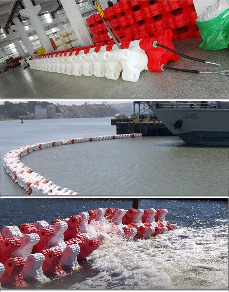 浮动式防波堤海上垃圾屏障 防浪桶耐腐蚀抗大风吹塑防浪带y
