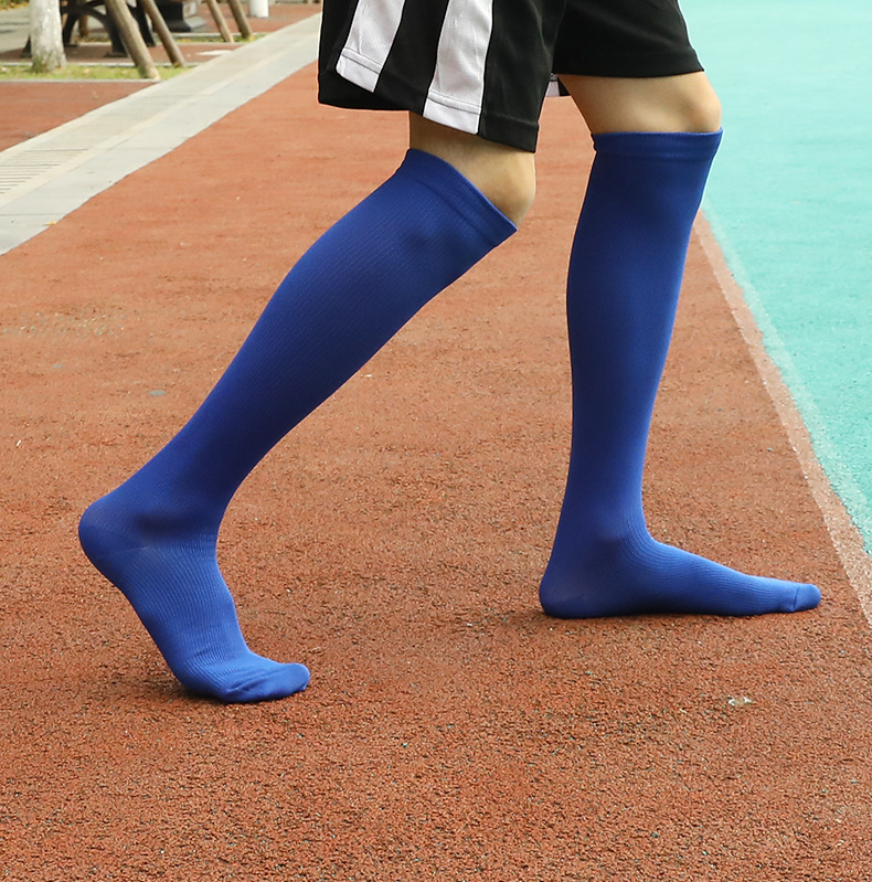 新款成人足球袜长筒过膝球袜纯色运动袜防滑足球袜子批发跨境