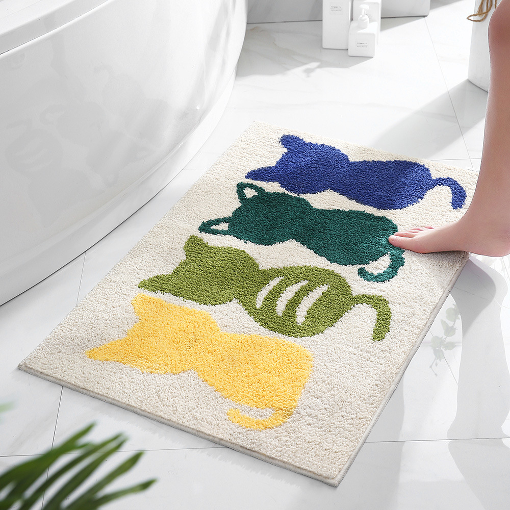 Cartoon Bathroom Toilet Absorbent Non-Slip Carpet Floor Mat Living Room Entrance Simple Home Bedroom Doormat Generation