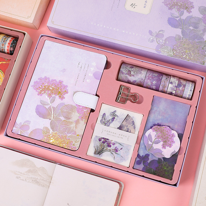 精美手账本套装礼盒风复古笔记本子简约大学生文艺学生课堂笔记记