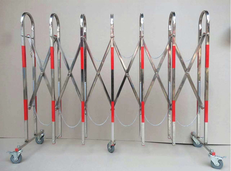 不锈钢伸缩护栏 可移动折叠围栏 幼儿园围挡道路施工活动隔离护栏