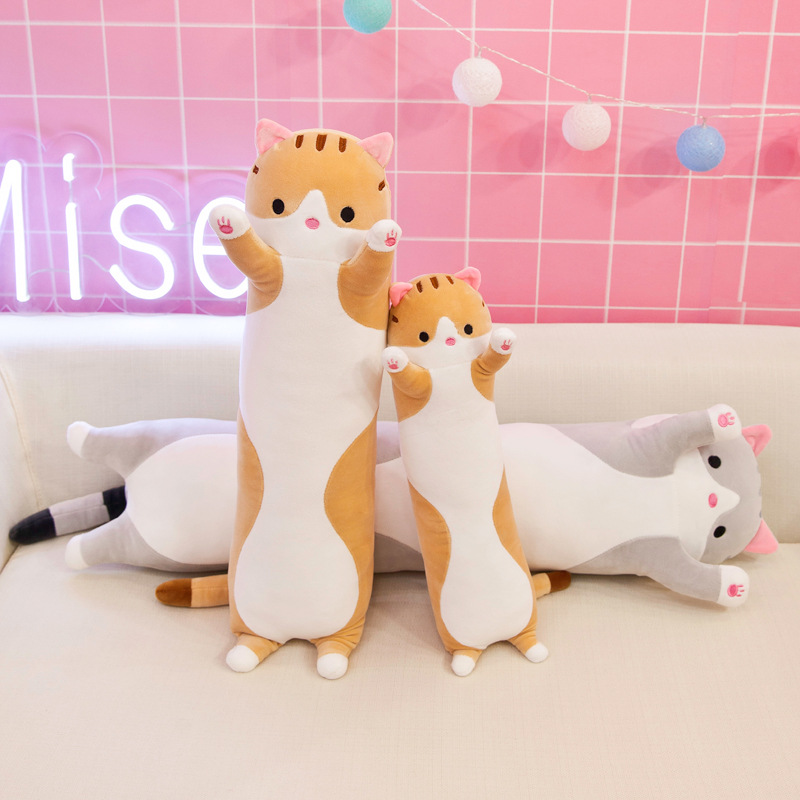 Factory Wholesale Cute Cat Plush Toy Pillow Strip Cat Doll Lazy Hug Sleeping Doll Doll Girl