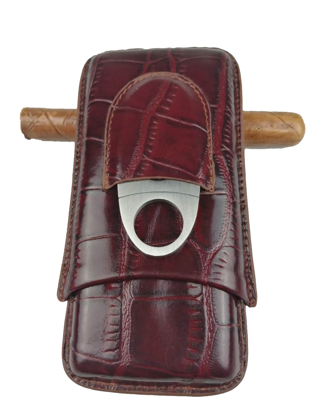 现货古巴雪茄套送雪茄剪头层牛皮高希霸烟盒便携雪茄盒戈雅皮套