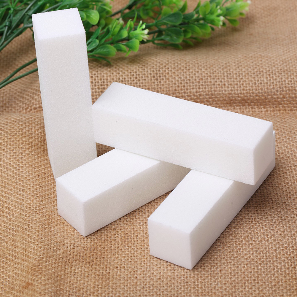 工厂直销 美甲白色豆腐块 高发泡四面打磨块 指甲修型打磨甲面挫