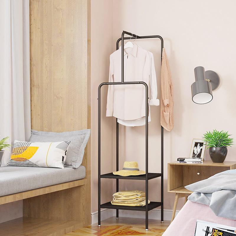 ins风小户型进门衣架角落衣帽架落地北欧金属简约现代卧室挂衣架