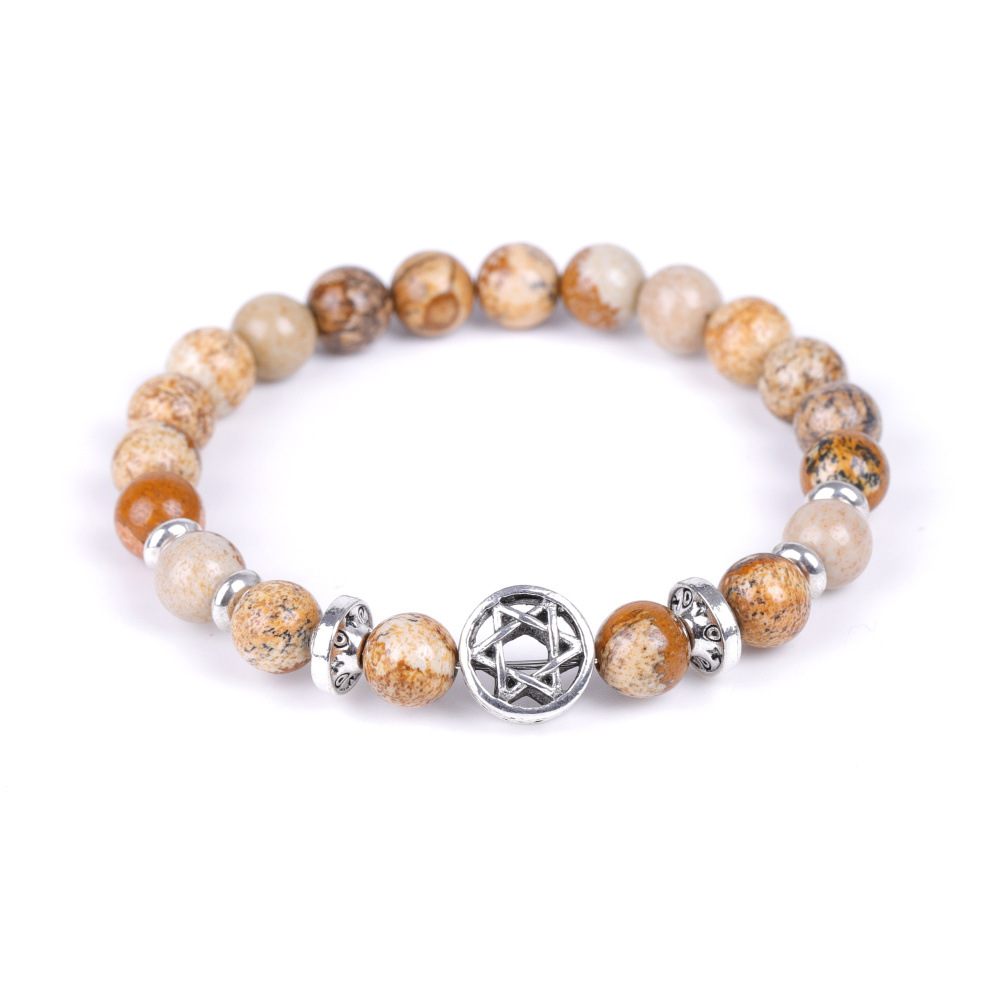 电镀古金双圈船锚地图石手链虎眼石厂家直销手串跨境速卖通新品