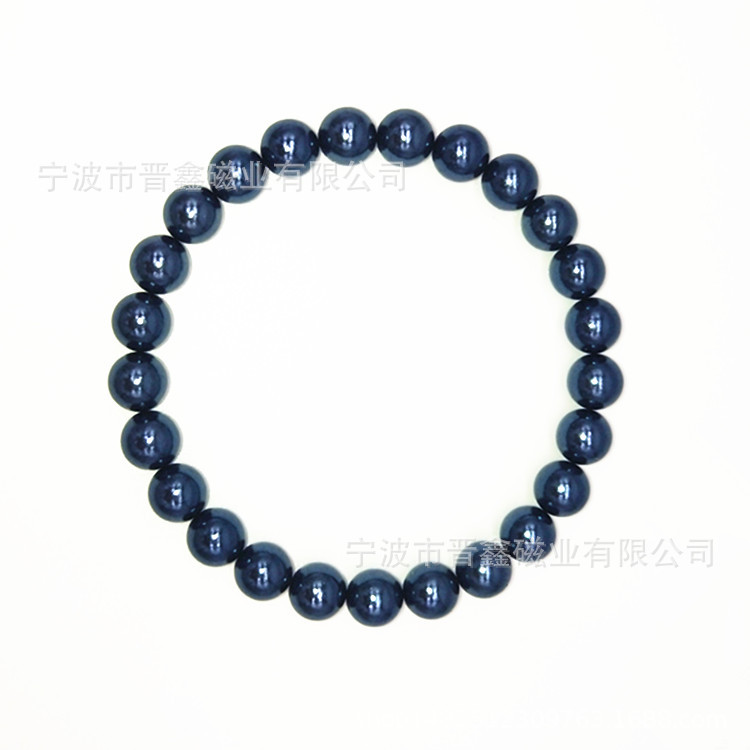 彩色艾灸石磁珠项链 d7mm稀土无绳磁性项链 饰品多色磁珠项链