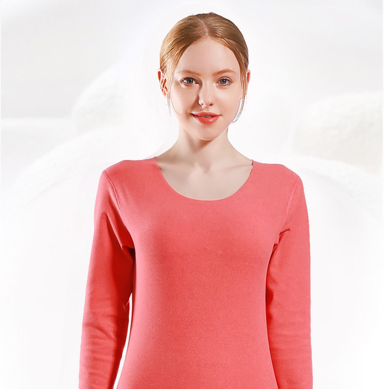 无痕德绒保暖内衣女加绒单件秋衣内穿恒温自发热美体上衣打底衫