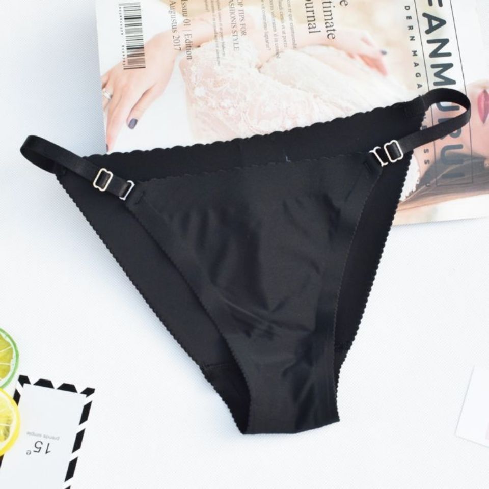 加垫内裤字母提花丁字裤可调节大小丁字裤提臀翘臀海绵垫内裤