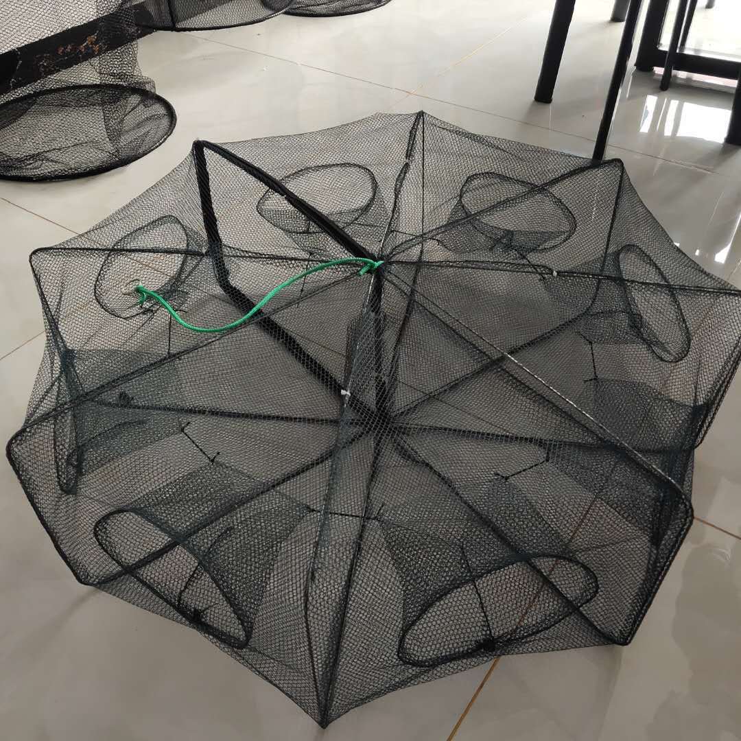 伞型渔笼 捕鱼网 自动虾笼伞型4孔6孔8孔12孔16孔圆柱形鱼笼