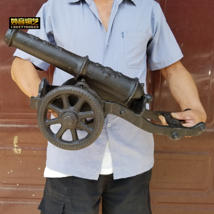 铁大炮模型摆件红衣大炮风水铁炮铁车炮家居工艺饰品摆件复古饰品