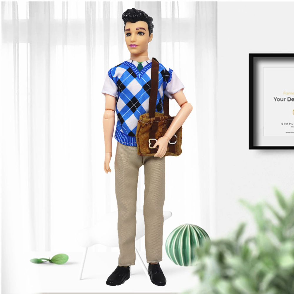 32厘米男衣服富华达比娃娃套装换装学生时装背包短袖短长裤商务