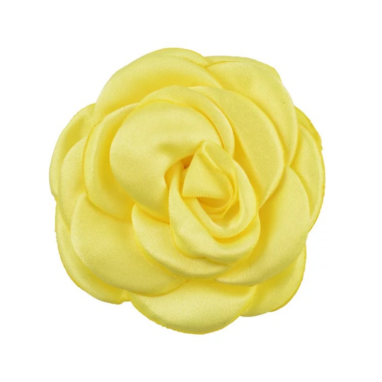 Cross-Border Hot Sale Fabric Flower 6cm Burning Edge Camellia Flower DIY Children Headwear Clothing Accessories Accessories