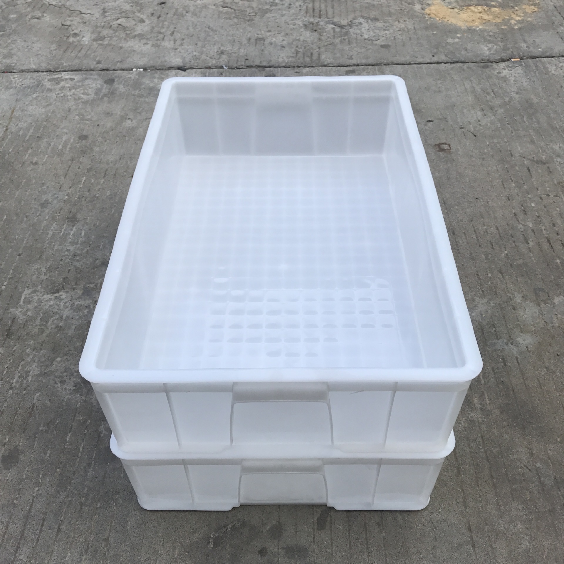 白色食品级塑料周转箱 720*450*180面包箱 电子零件收纳胶箱 胶框