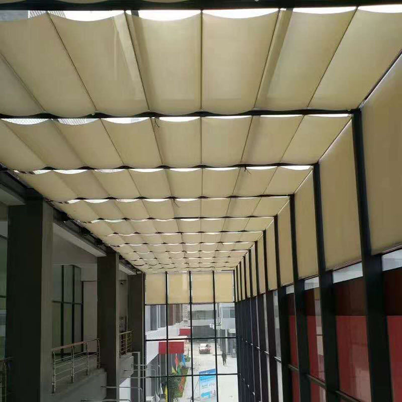 定制阳光房电动遮阳天棚帘 玻璃房顶遮阳帘电动天棚帘天棚帘手动