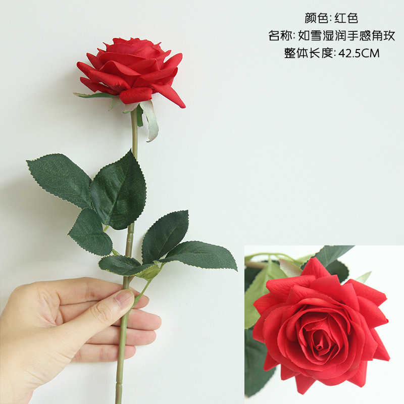 INS Style Moist Feeling Runrose Artificial Flower Factory Home Decoration Wedding Bouquet Fake Flowers for Wall Decoration Mw60000