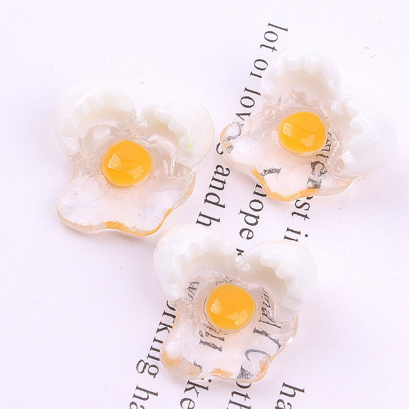 diy冰箱贴手工材料 创意食玩荷包蛋 煎蛋 鸡蛋 耳环吊坠发饰-阿里巴巴