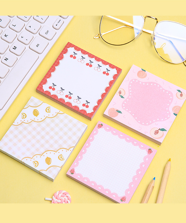 创意水果系列可爱自粘可撕纸质学生简约便签贴纸便利贴n次贴定制