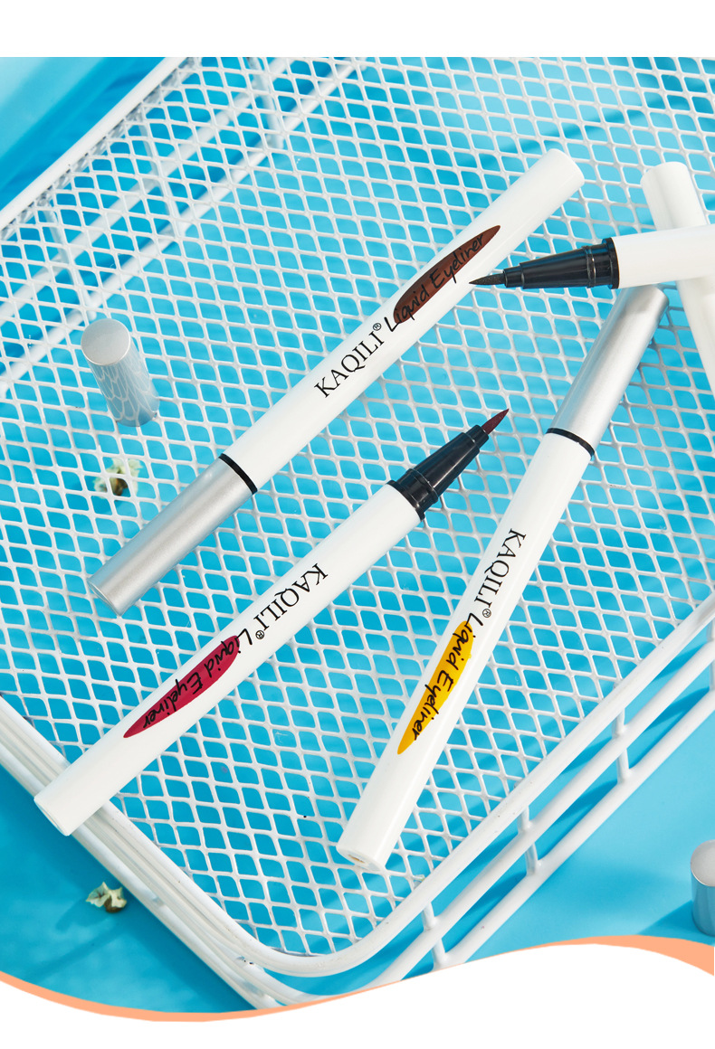 彩妆卡琪丽炫彩持色眼线液笔 初学者速干防水不晕染海绵头眼线笔