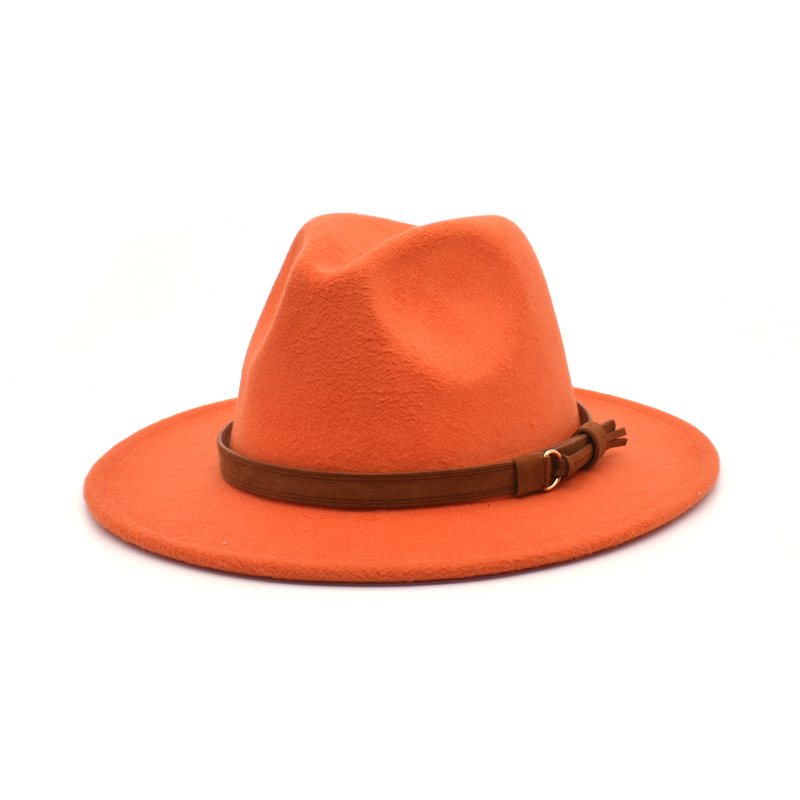 跨境新款软呢帽女帽子外贸春秋旅行帽男爵士帽毛呢礼帽