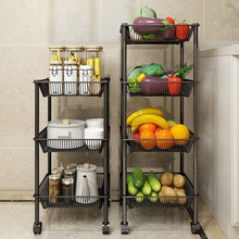 新品厨房置物架 可移动多层落地带轮收纳架浴室整理储物架