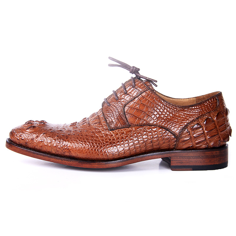 正品意大利纯手工尼罗鳄鱼皮皮鞋纯手工男鞋定制真皮底工厂直销