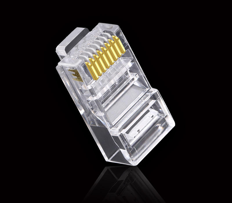 捷森 rj45六类非屏蔽水晶头8p8c工程专用纯铜镀金cat6网络水晶头