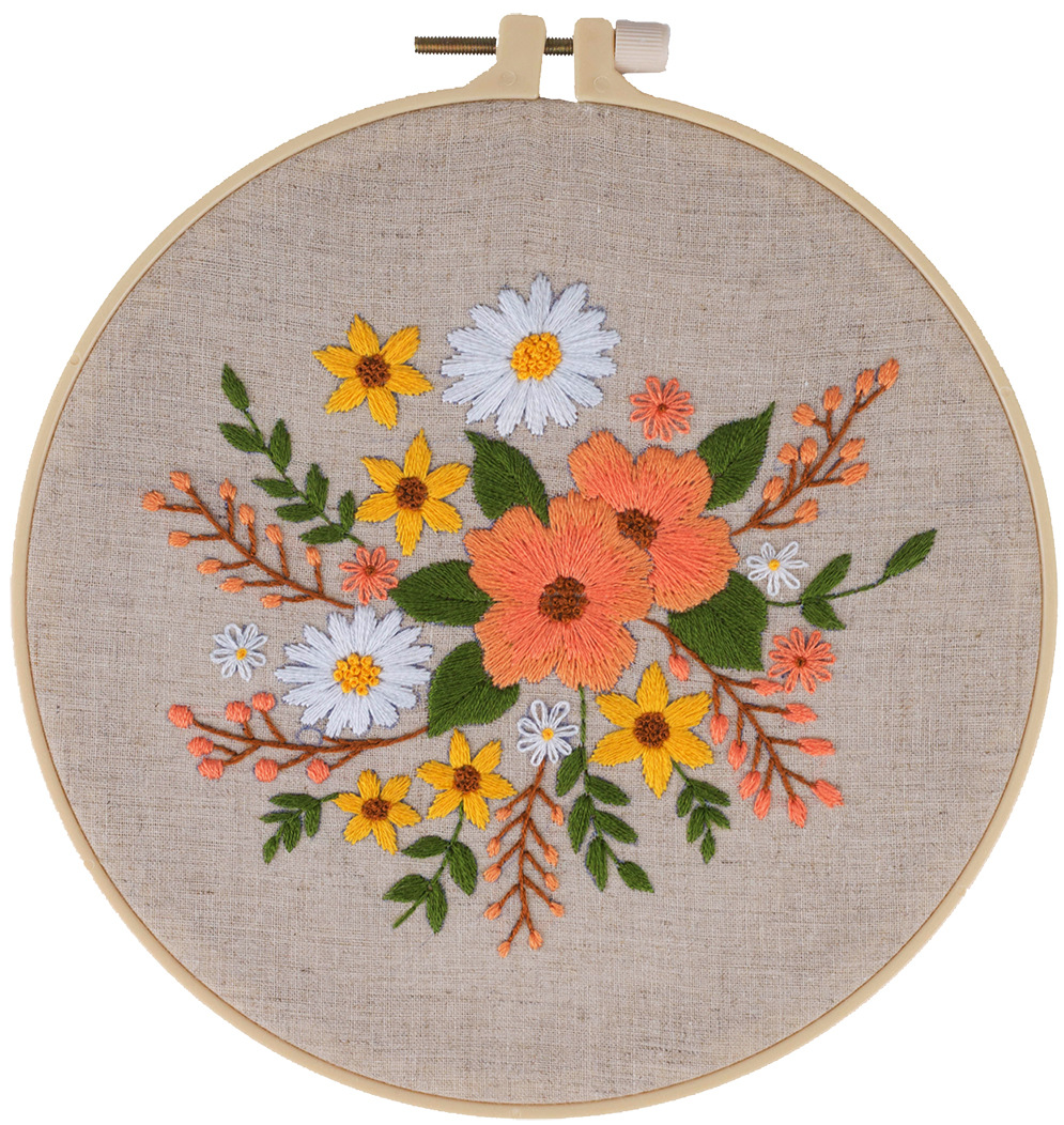 英文欧绣刺绣欧式2020年新款刺绣十字绣材料包绣框画套件跨境采购