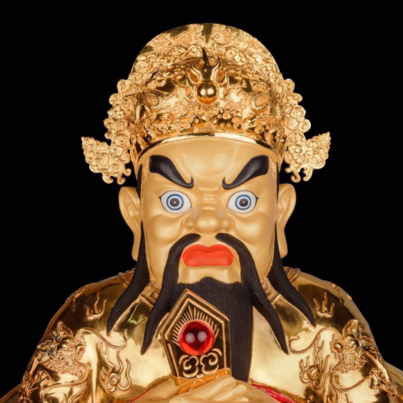 台湾盛凡新款五爷 铜鎏金 高88cm 广济龙王 道教神像