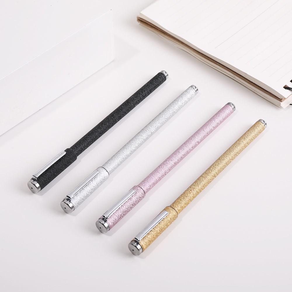 笔壳精致磨砂金属壳中性笔签字笔水笔学生考试黑色笔芯0.5mm男女