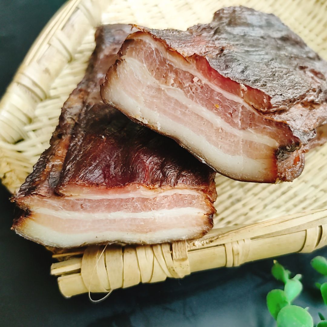 湖南柴火烟熏五花腊肉湖南土特产手工古法腊肉五花肉500g