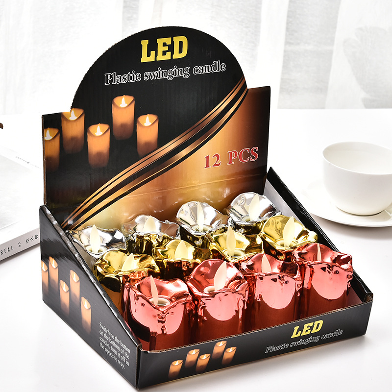 Tearing Electroplating Simulation. Swing Candle Led Candle Light Swing Flameless Electronic Candle Hotel Wedding Candle