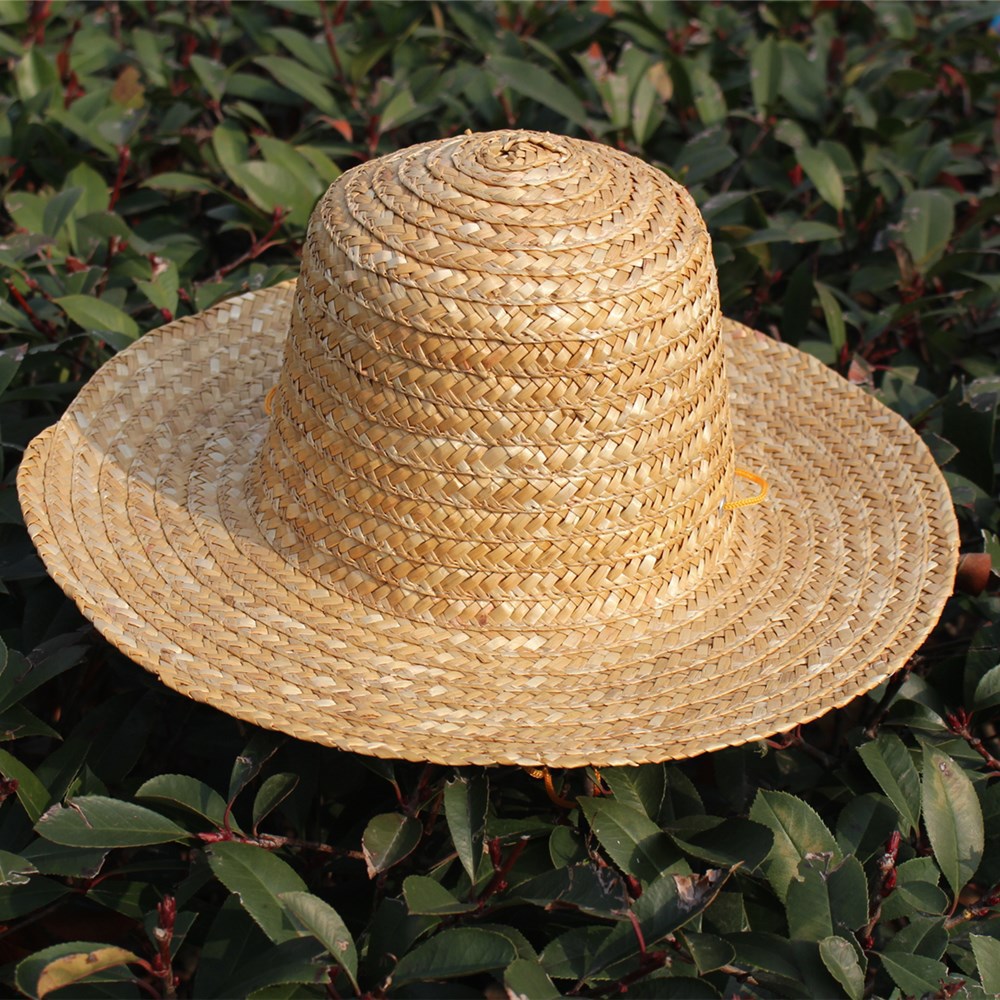 富沥舒草编麦秸小款平顶帽   亲子款草帽礼帽防晒时尚潮帽