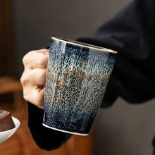 马克杯大号手工水杯均窑天目釉复古陶瓷景德镇奶茶个性咖啡杯批发