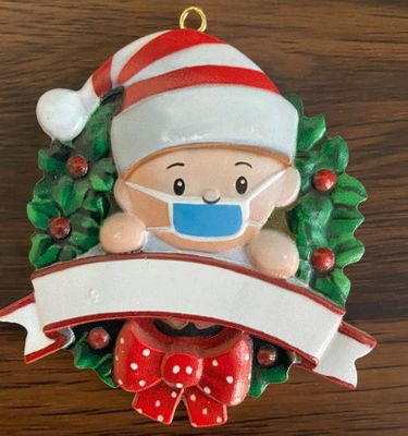 资比 亚马逊2021跨境口罩娃娃挂饰可 diy祝福语名字圣诞装饰品