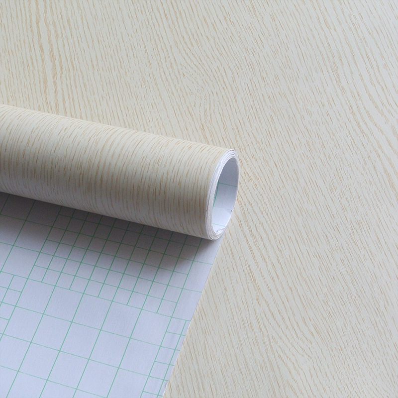 白橡木纹翻新衣柜桌面实木门原木色家具贴纸加厚自粘墙纸壁纸贴皮