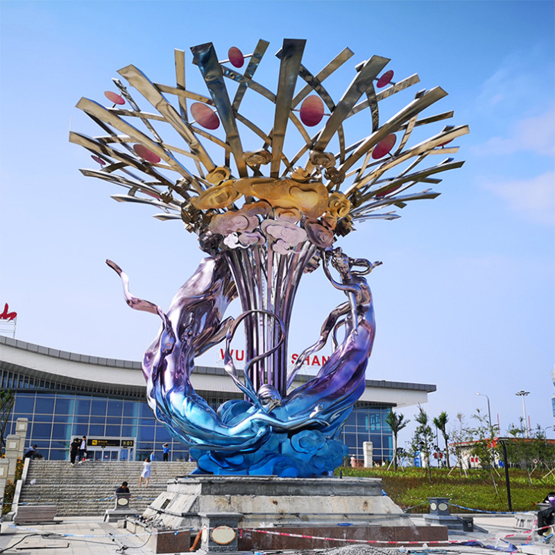 0成交866个河北厂家不锈钢雕塑景观不锈钢拉丝白钢漆面金属锻造艺术