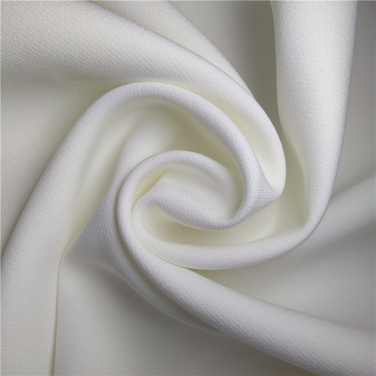 现货批发75d双层涤纶四面弹白色布春夏连衣裙时装裤装面料
