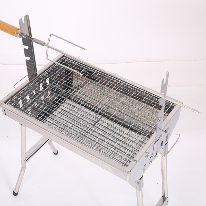 厂家直销户外便携烧烤架自带旋转钢架烧烤炉家庭bbq折叠烧烤炉