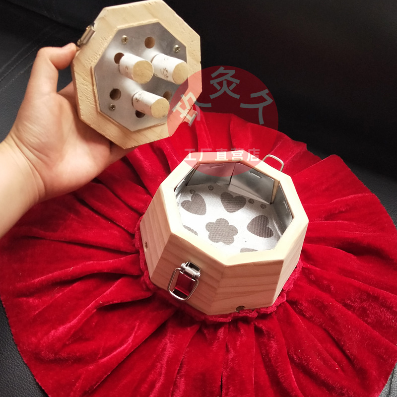 木质脐灸器脐灸盒温灸器艾灸罐脐灸罐神阙穴灸肚脐熏灸头部宫廷灸