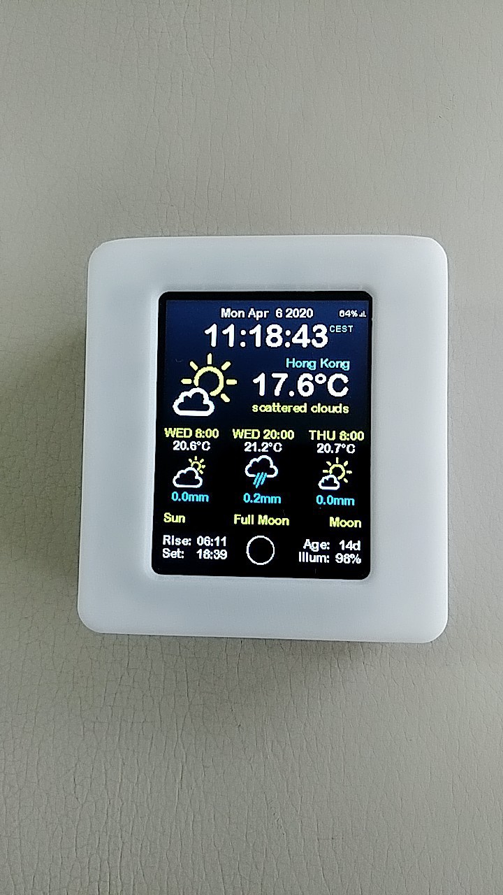 wifi智能天气预报时钟/床头钟/车载/电子发烧友/2.4寸彩屏
