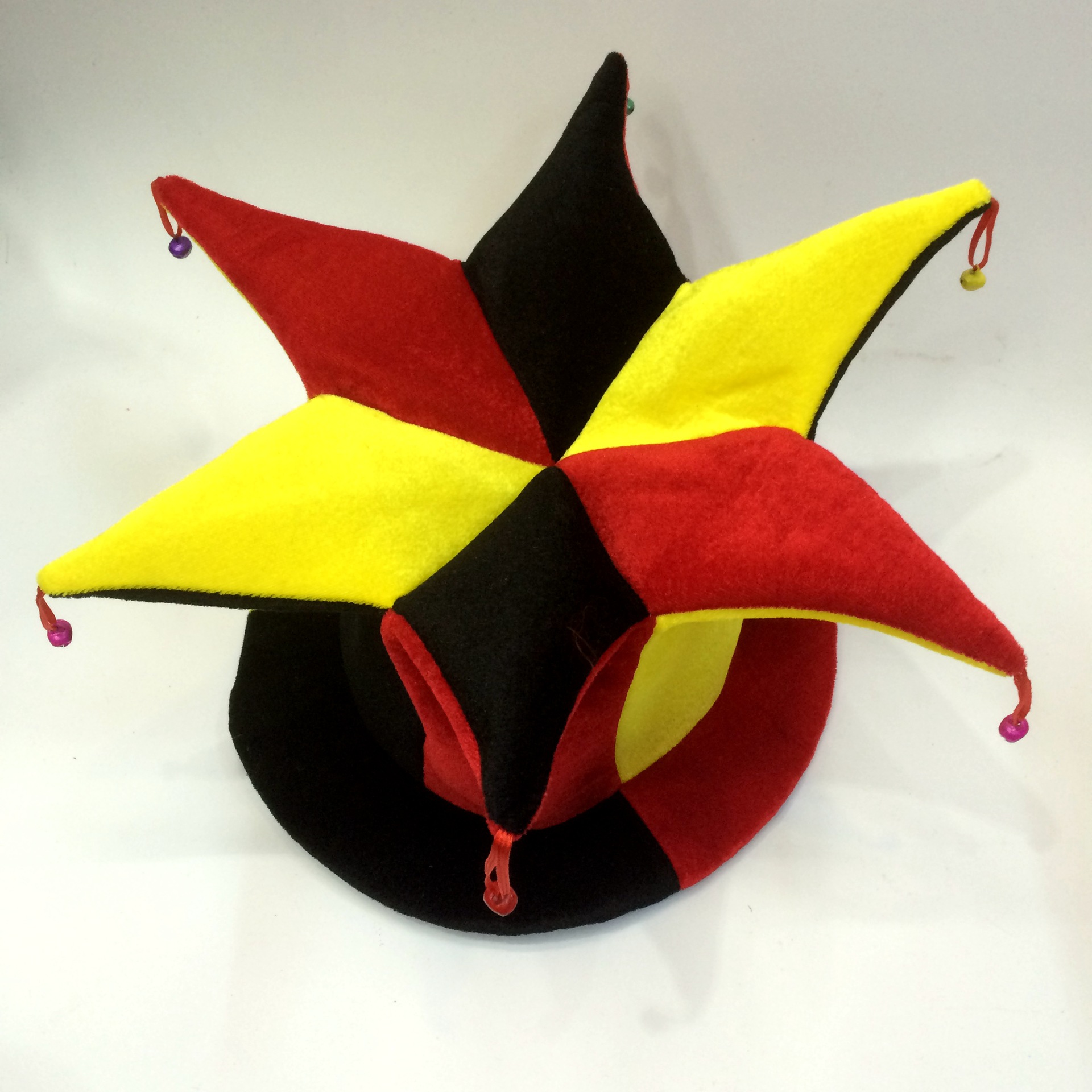 六角铃铛小丑帽子比利时德国三色球迷小丑啦啦队帽子出口各国帽子