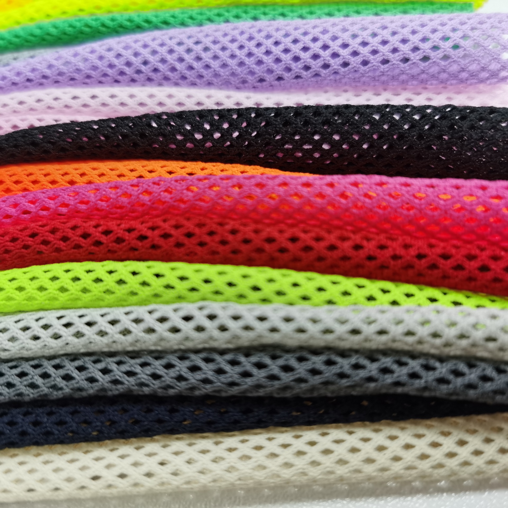 现货 全涤四角菱形网眼布 低弹2x2网布 运动服沙滩裤里料蚊帐网布