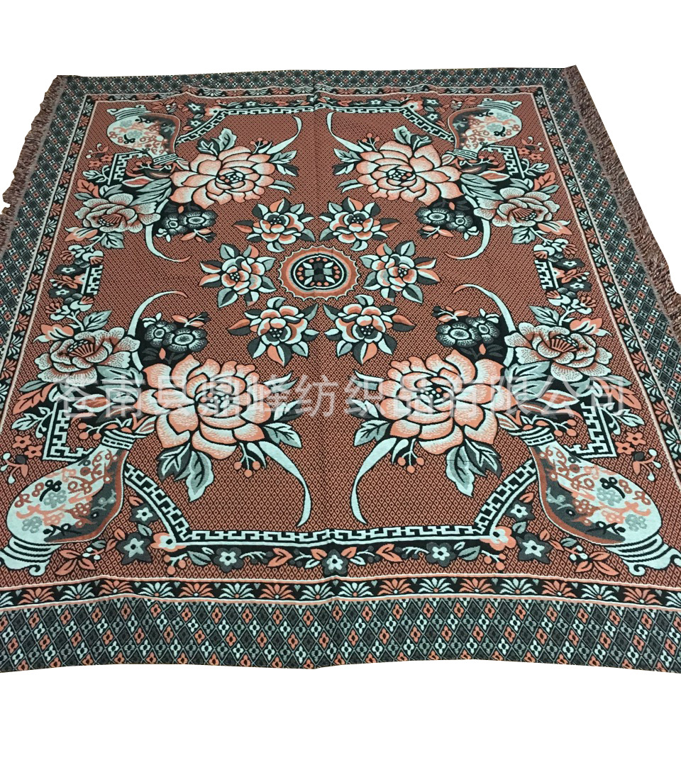 厂家直销,三色老式线毯,复古线毯,龙港线毯,床单,老粗布线毯