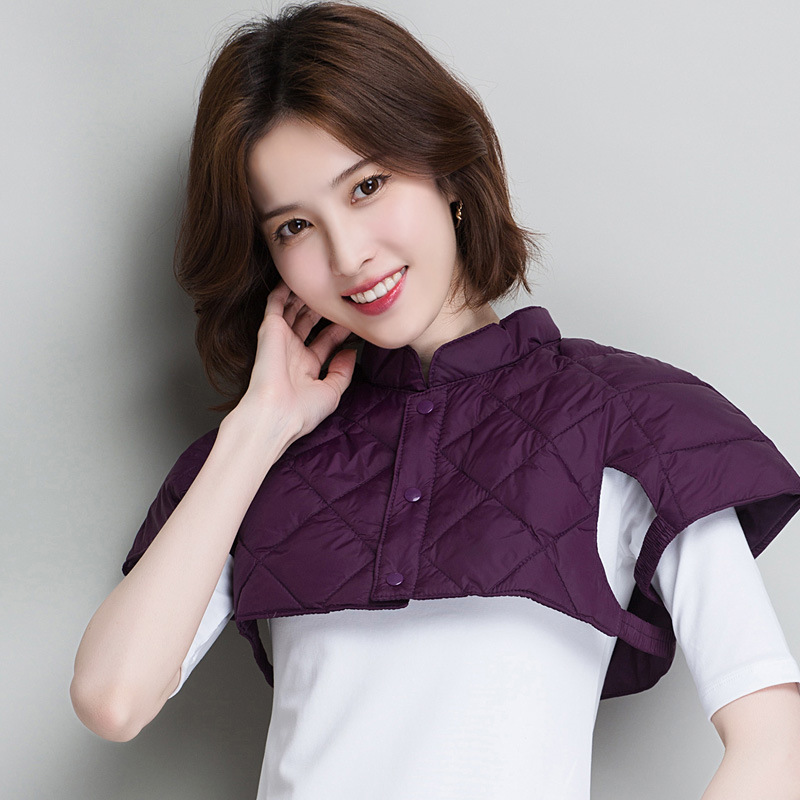 冬季中老年羽绒护肩神器保暖睡觉女士颈椎防寒神器护肩膀坎肩男