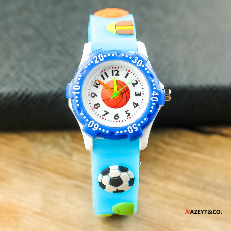 爆款男孩女孩3d运动篮球硅胶礼品手表 可爱卡通儿童防水腕表-阿里巴巴