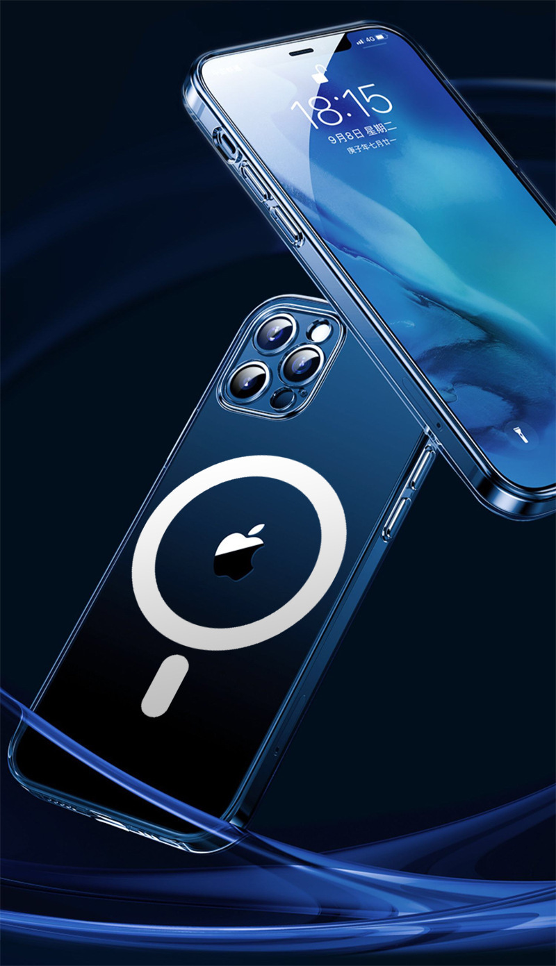 适用magsafe苹果11iphone13promax12mini手机壳磁吸透明保护套xsr