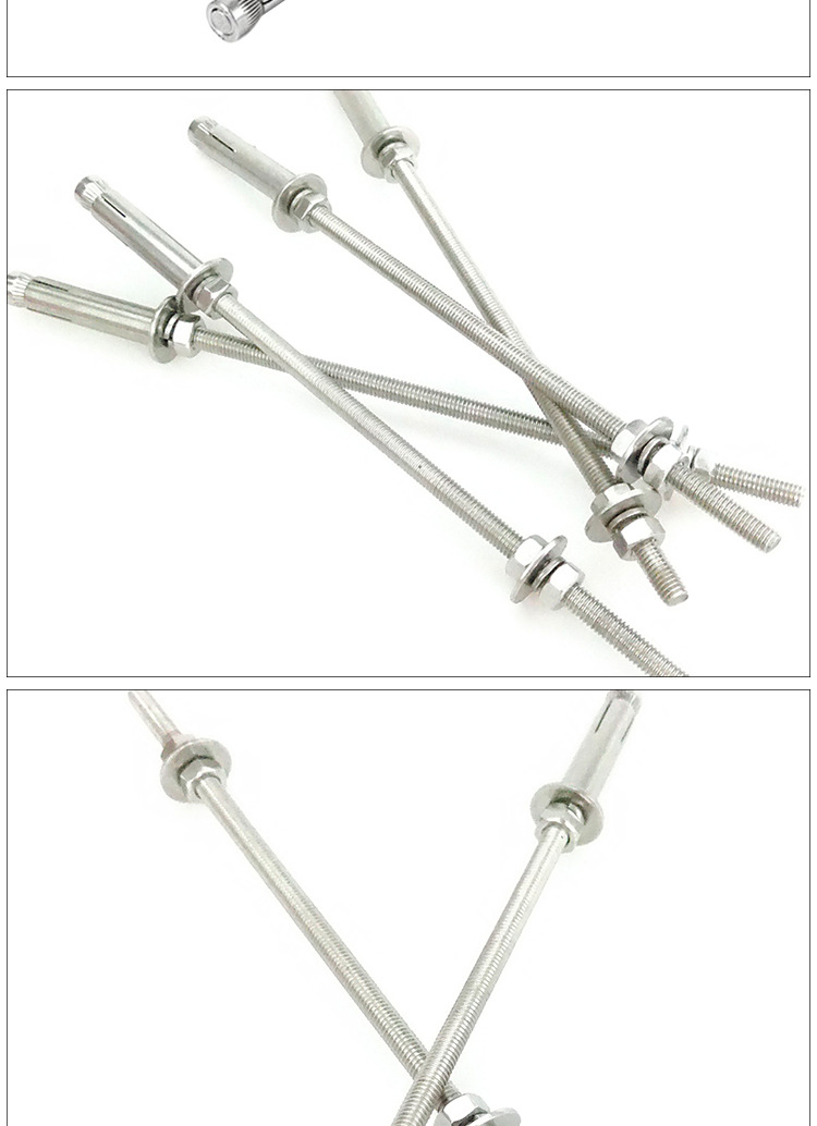 304不锈钢加长膨胀螺丝膨胀螺栓衣架空调风管吊顶膨胀m6m8m10m12