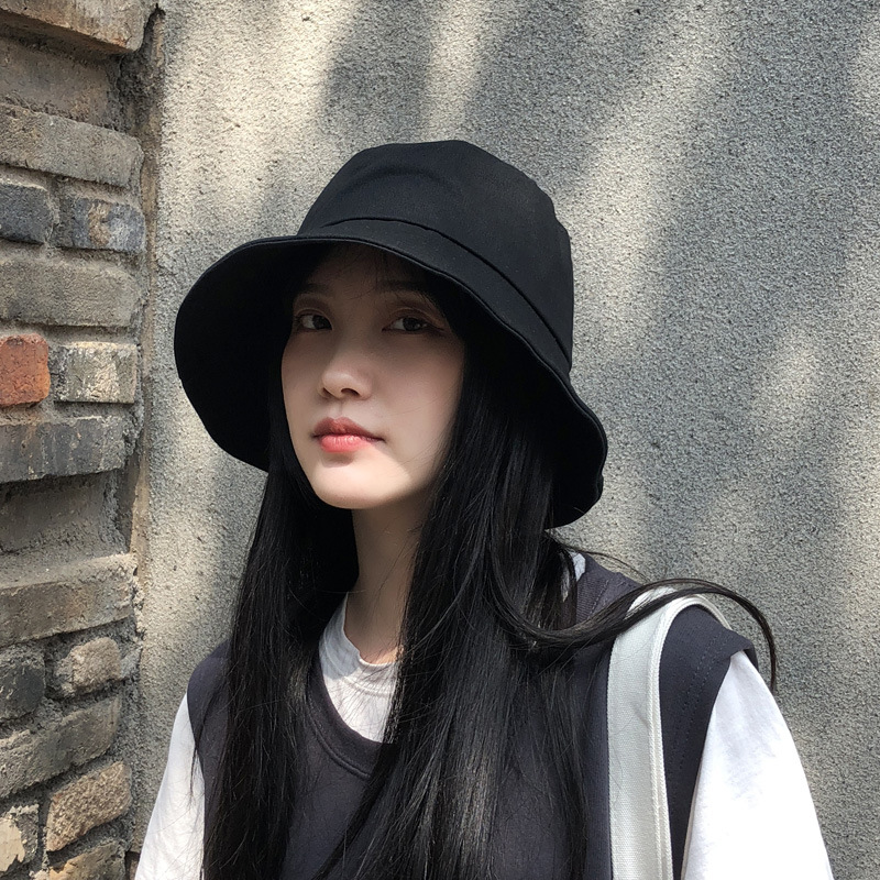 Black Fisherman summer Hat Women's Spring Summer Korean Style Versatile Sun Protection Sun Hat Men's Bucket Hat Wholesale