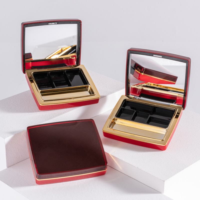 方形化妆品包材眼影盒磁铁多色眼影盒空盒塑料diy定制腮红高光盒